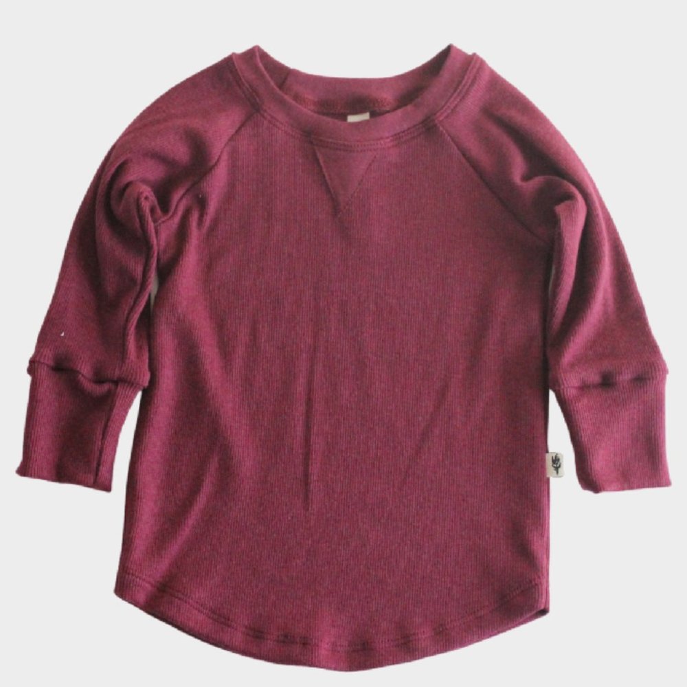 Cranberry Ribbed Tee